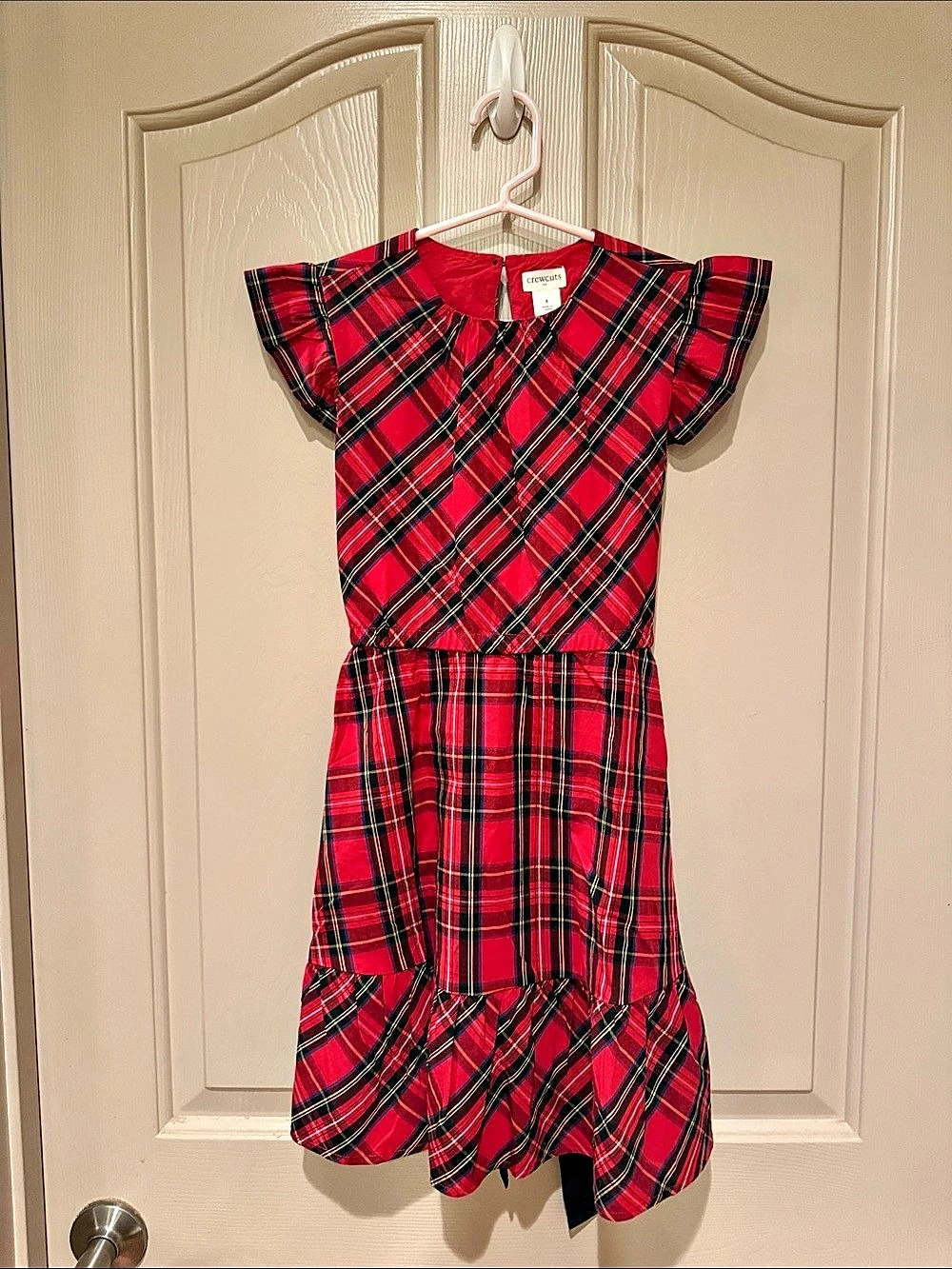 Crewcuts Girls Plaid Dress Red & Black Size 8